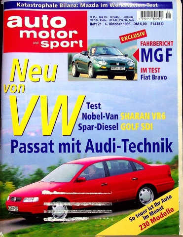 Deckblatt Auto Motor und Sport (21/1995)